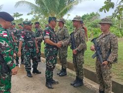 Satgas Pamtas Yonkav 12/BC Terima Kunjungan Danrem 121/Abw 