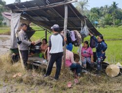 Berikan Motivasi Mendukung Ketahanan Pangan Nasional, Bhabinkamtibmas Sambangi Petani