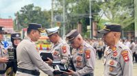 Polresta Pontianak Gelar Upacara Pelepasan Purna Bhakti Personel Polresta Pontianak TMT 1 Maret 2025