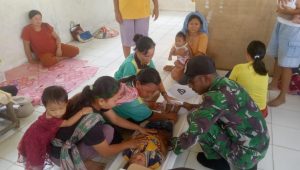 Satgas Pamtas Yonkav 12/BC Ikut Sukseskan PIN di Sui Tekam.