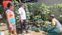 Bhabinkamtibmas Aur Sampuk dan Perangkat Desa Tinjau Perkarangan Pangan Bergizi