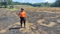 BINTARA PENGGERAK LAKUKAN PENGECEKAN LAHAN PERCONTOHAN PENANAMAN JAGUNG POLSEK MERANTI