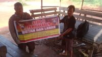 KANIT BINMAS POLSEK JELAI HULU SAMPAIKAN HIMBAUAN PENCEGAHAN KARHUTLA KEPADA MASYARAKAT