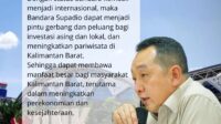 Yuliansyah: Aspirasi Rakyat Kalbar Terjawab Kini Bandara Supadio Menjadi Internasional Kembali