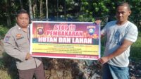 Kanit Binmas Polsek Jelai Hulu Laksanakan Himbauan Karhutla di Desa Deranuk