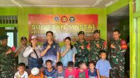 Dalam Rangka HUT TNI ke-80, Satgas Pamtas RI-Malaysia Yonarhanud 1 Kostrad Gelar Sunatan Massal di Pos Sentabeng