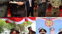 Bersama Pejabat Utama Kapolres Ketapang Hadiri Pelaksanaan Upacara Peringatan HUT TNI Ke 80 Di Makodim 1203 Ketapang