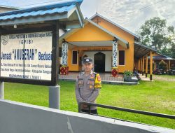 Polisi Hadir Jaga Kekhusyukan Ibadah Minggu, Jemaat di Beduai Beribadah dengan Aman dan Tenang