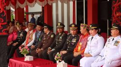 Kapolres Sanggau Hadiri Penurunan Sang Merah Putih, HUT ke-81 RI Berlangsung Khidmat
