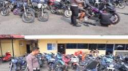 Respons Keluhan Masyarakat, Satlantas Polres Sintang Amankan 40 Motor Berknalpot Brong dalam Strong Point Pagi