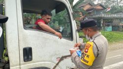 Di Tengah Kondisi Udara Kurang Baik, Polsek Beduai Ingatkan Warga Jaga Kesehatan