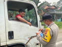Di Tengah Kondisi Udara Kurang Baik, Polsek Beduai Ingatkan Warga Jaga Kesehatan