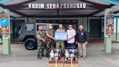 BRI Serahkan 20 Unit Pompa Air kepada Kodim 1204/Sanggau untuk Dukung Penanganan Dampak Karhutla
