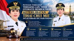 PUTUSAN TERHADAP TERDAKWA LAIN TIDAK OTOMATIS MEMBUKTIKAN KETERLIBATAN TJHAI CHUI MIE DALAM PERKARA HPL PASIR PANJANG